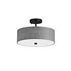 Dainolite 571-143SF-MB-GRY Everly 3-Lights 180W Grey LED Semi-Flush Mount