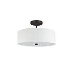 Dainolite 571-143SF-MB-WH Everly 3-Lights 180W White LED Semi-Flush Mount