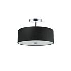 Dainolite 571-143SF-PC-BK 3-Lights 180W Polished Chrome Incandescent Semi-Flush Mount