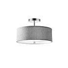 Dainolite 571-143SF-PC-GRY 3-Lights 180W Polished Chrome Incandescent Semi-Flush Mount