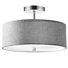 Dainolite 571-143SF-PC-GRY 3-Lights 180W Polished Chrome Incandescent Semi-Flush Mount