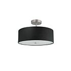Dainolite 571-143SF-SC-BK 3-Lights 180W Satin Chrome Incandescent Semi-Flush Mount