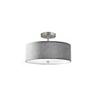 Dainolite 571-143SF-SC-GRY 3-Lights 180W Satin Chrome Incandescent Semi-Flush Mount