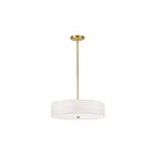 Dainolite 571-204P-AGB-WH Everly 4-Lights 240W Aged Brass Drum Pendant