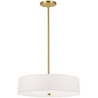 Dainolite 571-204P-AGB-WH Everly 4-Lights 240W Aged Brass Drum Pendant