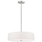 Dainolite 571-204P-SC-WH Everly 4-Lights 240W Satin Chrome Drum Pendant