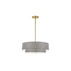 Dainolite 571-224P-AGB-GRY Everly 4-Lights 240W Aged Brass Incandescent  Pendant