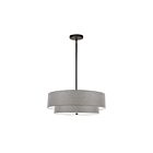 Dainolite 571-224P-MB-GRY Everly 4-Lights 240W Matte Black Incandescent  Pendant