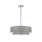 Dainolite 571-224P-PC-GRY Everly 4-Lights 240W Polished Chrome Incandescent  Pendant