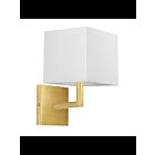 Dainolite 77-1W-AGB-WH Lucas 1-Light 60W Aged Brass LED Wall Sconce