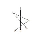 Dainolite 817P-BK 7-Lights 420W Black LED Cord Pendant