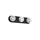 Dainolite BUR-3W-MB-CLR Burlat 3-Lights 75W Matte Black LED Vanity Light