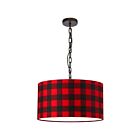 Dainolite Braxton BXN-M-BK-201 1-Light Buffalo Check 100W LED Braxton Medium Pendant