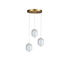 Dainolite PRI-1222LEDP-AGB Peri 3-Lights 22.5W Clear Pendant