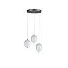 Dainolite PRI-1222LEDP-MB Peri 3-Lights 22.5W Clear Pendant