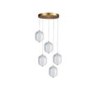 Dainolite PRI-1530LEDP-AGB Peri 5-Lights 30W Clear Pendant