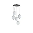 Dainolite PRI-1530LEDP-MB Peri 5-Lights 30W Clear Pendant