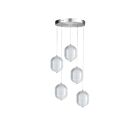 Dainolite PRI-1530LEDP-PC Peri 5-Lights 30W Clear Pendant