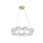 Dainolite PRI-3256LEDP-AGB Peri 8-Lights 56W Clear Pendant