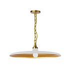 Dainolite QTN-241P-MW-AGB Quentin 1-Light 60W Matte White Pendant