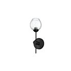 Dainolite ABI-141W-MB-CLR Abii 1-Light 40W LED Matte Black Vanity Light