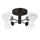 Dainolite ABI-204SF-MB-CLR Abii 4-Lights 160W Matte Black LED Semi Flush Mount