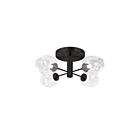 Dainolite ABI-204SF-MB-CLR Abii 4-Lights 160W Matte Black LED Semi Flush Mount