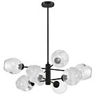 Dainolite ABI-268P-MB-CLR Abii 8-Lights 320W Matte Black LED Pendant