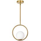 Dainolite ADR-101P-AGB Adrienna 1-Light 40W Aged Brass Rod Pendant