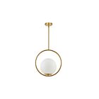 Dainolite ADR-161P-AGB Adrienna 1-Light 60W Aged Brass Incandescent Pendant