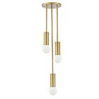 Dainolite ADS-63P-AGB Adams 3-Lights 180W Aged Brass Incandescent Pendant