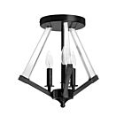 Dainolite ALT-153SF-MB Aalto 3-Lights 180W Matte Black LED Semi-Flush Mount