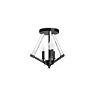 Dainolite ALT-153SF-MB Aalto 3-Lights 180W Matte Black LED Semi-Flush Mount