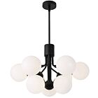 Dainolite AMA-249C-MB Amanda 9-Lights 225W Matte Black 2-Tier Chandelier