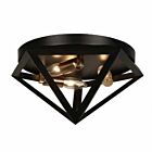 Dainolite ARC-123FH-AB Archello 3-Lights 180W Matte Black LED Flush Mount