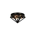 Dainolite ARC-123FH-AB Archello 3-Lights 180W Matte Black LED Flush Mount