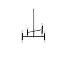 Dainolite AVA-188C-MB Ava 8-Lights 480W Matte Black Incandescent 2-tier Chandelier