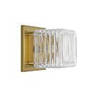 Dainolite BKY-51W-AGB-CLR Berkley 1-Light 25W Clear and Aged Brass LED Wall Sconce