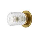Dainolite BKY-61W-AGB-CLR Berkley 1-Light 25W Clear and Aged Brass LED Wall Sconce