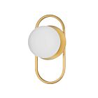 Dainolite BUR-121W-AGB-WH Burlat 1-Light 25W White and Aged Brass LED Wall Sconce