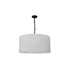 Dainolite Braxton BXN-L-BK-790 1-Light White 100W LED Braxton Large Pendant
