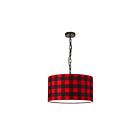 Dainolite Braxton BXN-M-BK-201 1-Light Buffalo Check 100W LED Braxton Medium Pendant