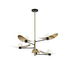 Dainolite CBL-405C-AGB-MB Christobel 5-Lights 120W Aged Brass and Matte Black LED Chandelier