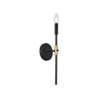 Dainolite CIN-161W-MB-AGB Cinthia 1-Light 60W Matte Black Wall Sconce