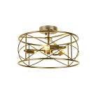 Dainolite CLH-153FH-AGB Calah 3-Lights 60W Aged Brass Semi Flush Mount