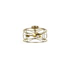 Dainolite CLH-153FH-AGB Calah 3-Lights 60W Aged Brass Semi Flush Mount