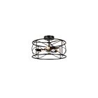 Dainolite CLH-153FH-MB Calah 3-Lights 60W Matte Black Semi Flush Mount