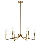 Dainolite CLN-266C-AGB Clayton 6-Lights 360W Aged Brass Incandescent 1-tier Chandelier