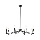 Dainolite CLN-388C-MB Clayton 8-Lights 480W Matte Black Incandescent 1-tier Chandelier