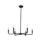 Dainolite CLT-246-MB Colette 6-Lights 360W Matte Black LED Chandelier